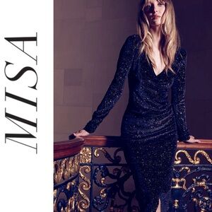 Misa LA Setarah Dress Black Sparkle Dress